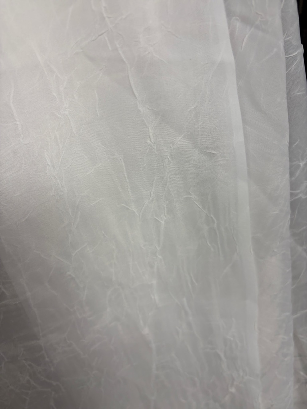 White Sheer Crinkled Fabric Panel